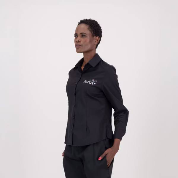 Ladies 3/4 Sleeve Button-up Shirt