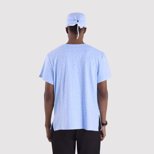 Baby Blue Sunflowers_Men_Cotton Spandex_03 Baby Blue Sunflowers Men Cotton Spandex 03