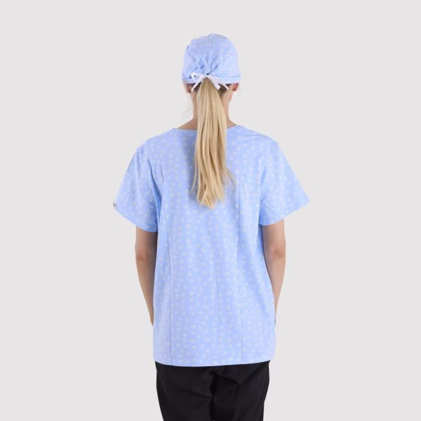 Baby Blue Sunflowers Women Cotton Spandex 03