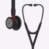 Cardiology IV Black Finish Chestpiece Black Tube Red Stem Black Headset 01