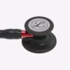 Cardiology IV Black Finish Chestpiece Black Tube Red Stem Black Headset 04