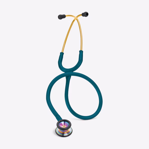 Classic II Paediatric Caribbean Blue Tube Rainbow finish Chestpiece 01