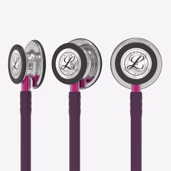 Classic III_Plum Tube_Mirror Chestpiece_Pink Stem_Smoke Headset_06 Classic III Plum Tube Mirror Chestpiece Pink Stem Smoke Headset 06